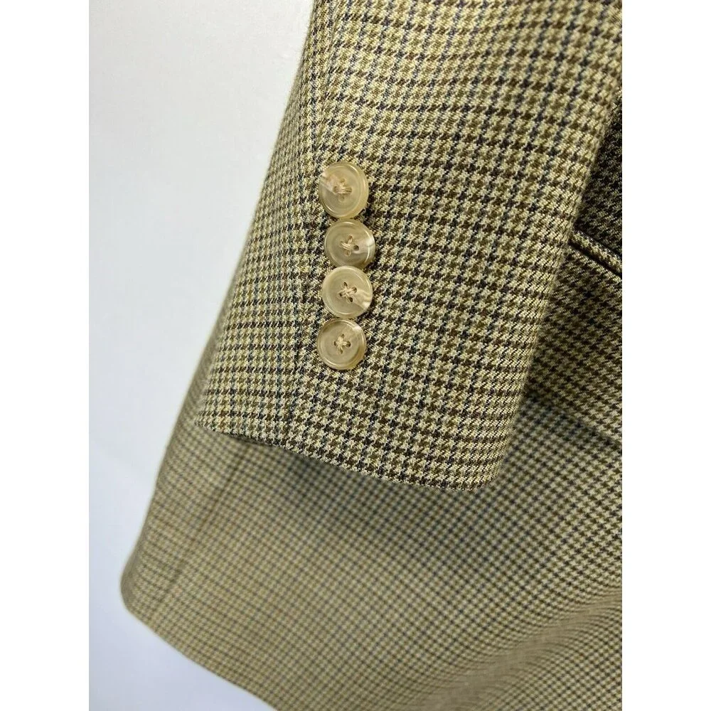 Lauren Ralph Lauren Mens Blazer Jacket Size 48L Long Silk Wool Two Button Single
